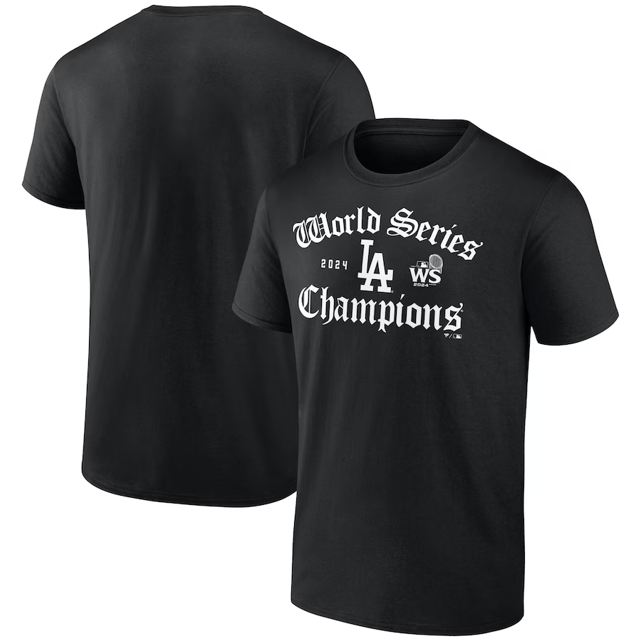 Men Los Angeles Dodgers 2024 MLB World Series Champions black T shirts style 4->mlb t-shirts->Sports Accessory